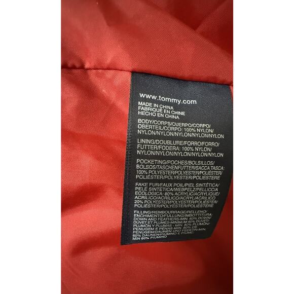 TOMMY HILFIGER Women’s Black Puffer Coat Parka Jacket Fur Trim Down Blend S/P - Picture 7 of 14